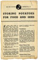 Storing Potatoes For Food And Seed -dig For Victory Leaflet Number 13<br>Document