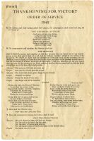 Thanksgiving Service For Victory<br>Document