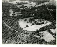 Black and white aerial photograph