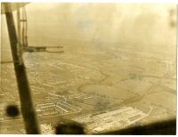 Aerial photograph of settlement and fields