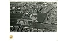 Black and white aerial photograph of Ninefields, Waltham Abbey