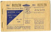 Motor Fuel Ration Book For Motor Car 1101-1500cc<br>booklet
