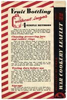 Fruit Bottling Without Sugar -war Cookery Leaflet 22<br>Document