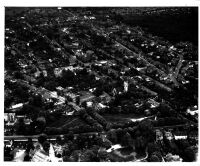 Black and white aerial photograph