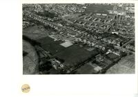 Black and white aerial photograph of part of Waltham Abbey