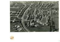 Black and white aerial photograph of Waltham Abbey