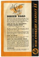 Dried Eggs - War Cookery Leaflet 11<br>Document